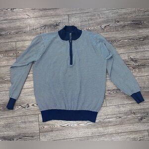 Mens large pima cotton zip up sweater EUC academia professional business teacher